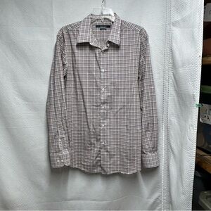 Perry Ellis Brown and Red Casual‎ Button Down Shirt